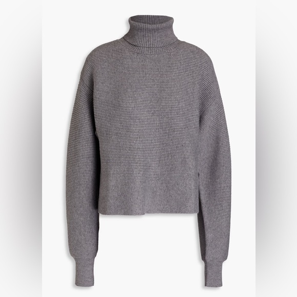GOOD AMERICAN Forever cropped ribbed-knit turtleneck sweater - Picture 1 of 9